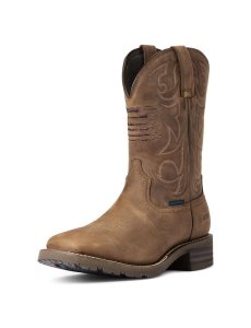 Ariat Hybrid Patriot Waterproof Western Boot Distressed Brown | OCFZHP-621