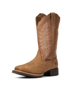 Ariat Hybrid Rancher Waterproof Western Boot Pebbled Tan | TKMWDL-650