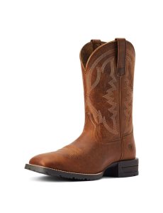 Ariat Hybrid Ranchwork Western Boot Thatch Brown | XZYDJS-175