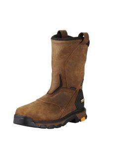 Ariat Intrepid Pull-On Waterproof Composite Toe Work Boot Rye Brown | WCYZBO-704