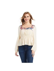 Ariat Jacquard Chimayo Top Buttercream | QTZBXD-280