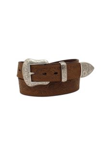 Ariat Leaf Emboss Belt Brown | ILJKHA-132