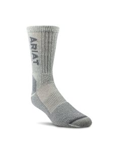 Ariat Lightweight Merino Wool Blend Steel Toe Work Sock Grey | FOSMBZ-435