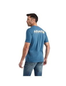 Ariat Linear Octane T-Shirt Steel Blue Heather | LYSANZ-126