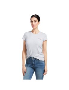 Ariat Logo Script T-Shirt Heather Grey | VOUHYL-052