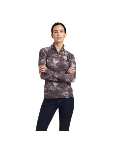 Ariat Lowell 2.0 1/4 Zip Baselayer Banyan Bark Frolic Print | HWAQMC-385