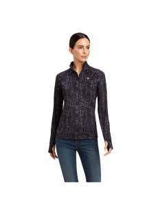 Ariat Lowell 2.0 1/4 Zip Baselayer Black Bit Print | PQSLVE-345