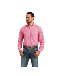 Ariat Malachi Stretch Classic Fit Shirt Bright Rose | EAZTCN-791