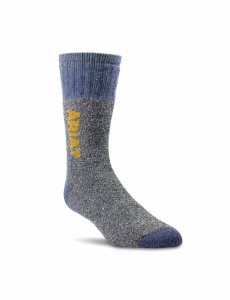 Ariat Marl Thermal Wool Blend Work Sock 2 Pair Pack Denim | QSIOPE-590