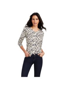 Ariat Melange Print T-Shirt Oatmeal | EIKOFH-189