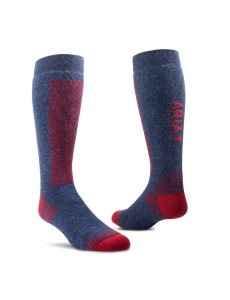 Ariat Merino Socks Navy/Red | SZRTXF-324