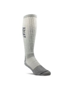 Ariat Midweight Merino Wool Blend Over The Calf Steel Toe Work Sock Grey | BMEYVI-638