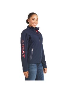 Ariat New Team Softshell Jacket Navy Usa | FNEBMJ-650