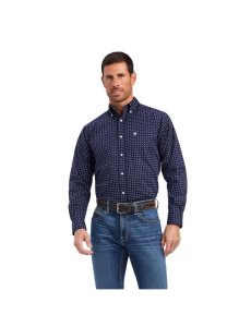 Ariat Niko Stretch Fitted Shirt Maritime Blue | JMDEKC-086