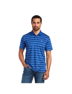 Ariat Ombre Stripe Ftd Polo Monaco Blue | RAYTHZ-607