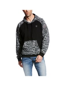 Ariat Patriot Hoodie Black Digi Camo | UWZXGJ-698