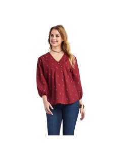 Ariat Peasant Top Chimayo Blouse Chimayo Dobby | GJMIRZ-153