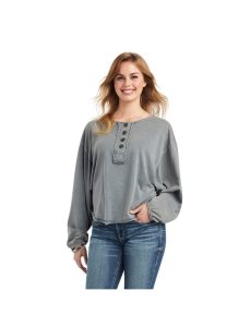 Ariat Pinon Henley Top Midnight Navy | ERHPDX-697