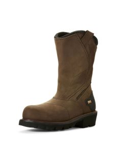 Ariat Powerline 400G Waterproof 400g Composite Toe Work Boot Oily Distressed Brown | TDXWQS-390