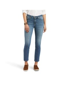 Ariat Premium High Rise Straight Crop Jean Asmu Caspian | HMDIKQ-967