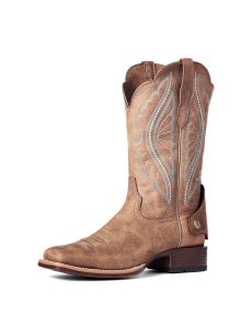 Ariat Primetime EZ Zip Western Boot Tack Room Brown | HEUOQA-308