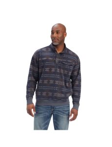 Ariat Printed Overdyed Washed Sweater Maritime Blue Southwest | UOKDQV-043