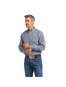 Ariat Pro Series Adriel Fitted Shirt Carbon Blue | DQAVPT-489