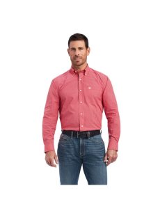 Ariat Pro Series Nevin Stretch Classic Fit Shirt Tango Red | IQWTGJ-803