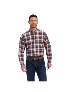 Ariat Pro Series Nigel Stretch Classic Fit Shirt Aegean Blue | AVBXWN-981