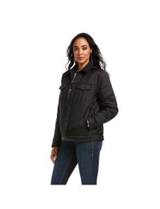 Ariat Puffer Trucker Insulated Jacket Black | WBDRNX-743