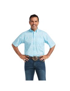 Ariat Qusay Stretch Classic Fit Shirt Bachelor Button | GHNXJF-791