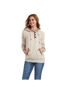 Ariat REAL Elevated Hoodie Oatmeal Heather | RIAHMW-853