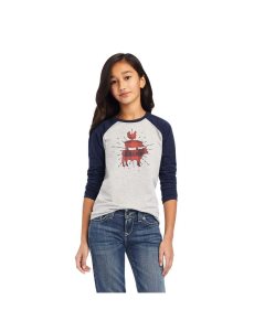 Ariat REAL Farm Shirt Heather Grey/Navy Eclipse | ZVOCAT-528