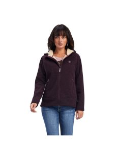 Ariat REAL McCall Full Zip Sweater Mulberry Wine | NFXSWK-036