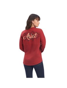 Ariat REAL Oversized Graphic Shirt Rouge Red Heather | HBKMEQ-782