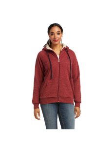 Ariat REAL Sherpa Full Zip Hoodie Rhubarb | JQYHDI-189