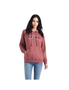 Ariat REAL USA Chest Logo Hoodie Sun-dried Tomato Heather | NXYQOM-807