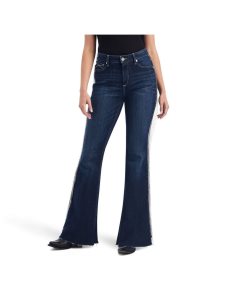 Ariat R.E.A.L. High Rise Fringe Flare Jean Midnight | CVGSWJ-957