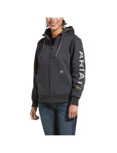 Ariat Rebar All-Weather Full Zip Hoodie Charcoal Heather | UWYCVR-047