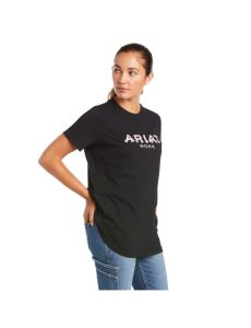 Ariat Rebar Cotton Strong Logo T-Shirt Navy | CBZVWR-281