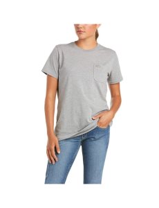 Ariat Rebar Cotton Strong T-Shirt Heather Grey | JSBQIG-153