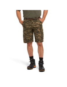 Ariat Rebar DuraStretch Made Tough Cargo Short Olive Camo | LEPHTG-935