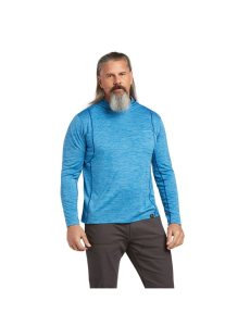 Ariat Rebar Evolution Hooded Sun Shirt Deep Water | GJAHDB-902