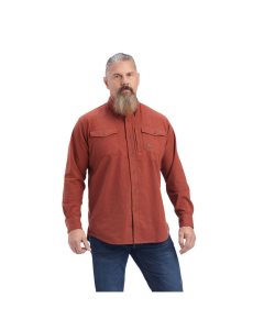 Ariat Rebar Flannel DuraStretch Work Shirt Cherry Mahogany | DVNPCJ-039