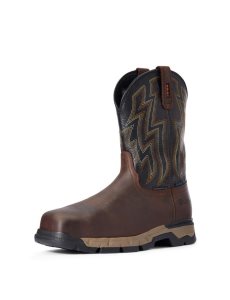 Ariat Rebar Flex Western Waterproof Composite Toe Work Boot Dark Brown | RQZSBO-192