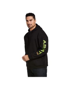 Ariat Rebar Graphic Hoodie Black/Lime | IKUBJH-860