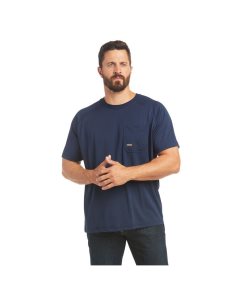 Ariat Rebar Heat Fighter T-Shirt Navy | UPNYLC-342