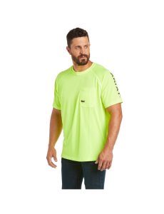 Ariat Rebar Heat Fighter T-Shirt Neon Lime | OJFNCK-509