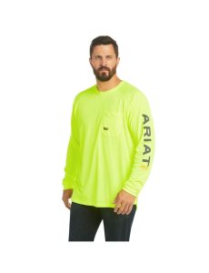 Ariat Rebar Heat Fighter T-Shirt Neon Lime | RKZYGE-439