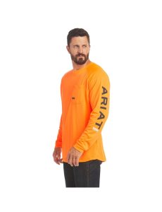 Ariat Rebar Heat Fighter T-Shirt Neon Orange | ZDEAHL-231